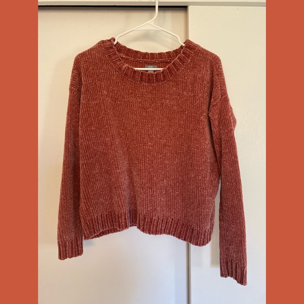 rusty red chenille sweater from aerie